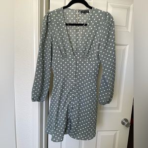 Green Polka Dotted Green Dress